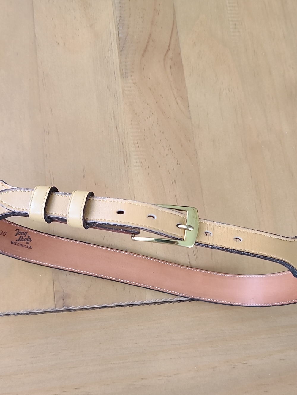 Vintage Tony Lama patchwork Stitched Lizard Skin Belt with Buckle 28